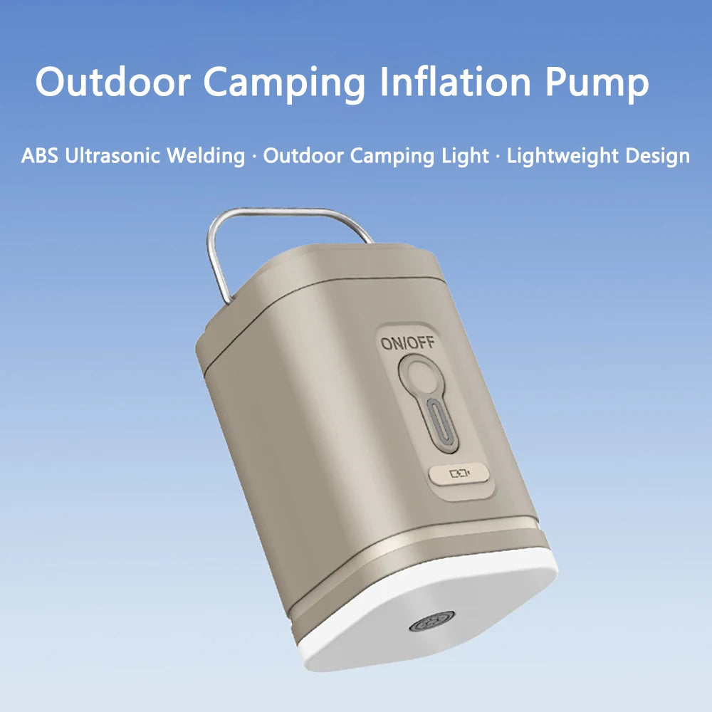 Bomba de Aire Portátil 2 en 1 con Luz – Inflado Ultrarrápido para Camping, Colchones y Piscinas